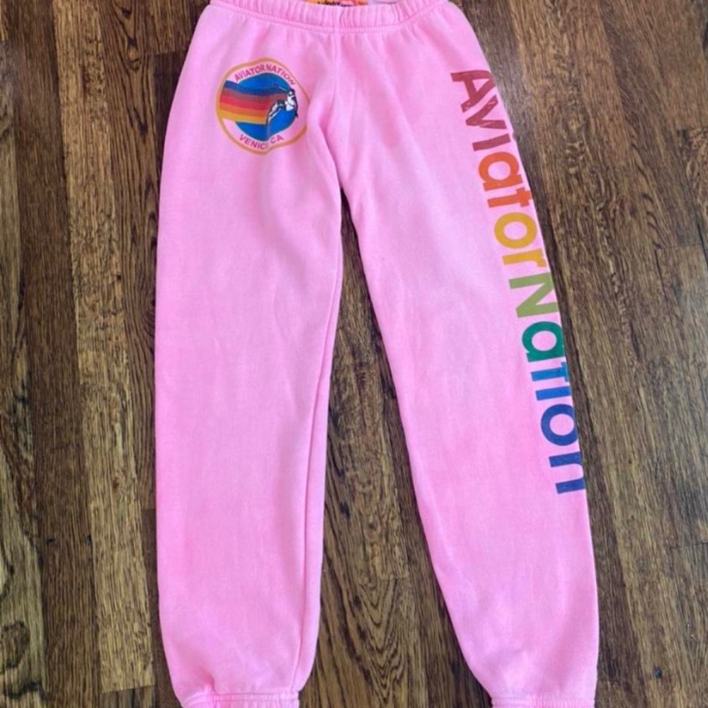 Hot pink Aviator Nation sweatpants